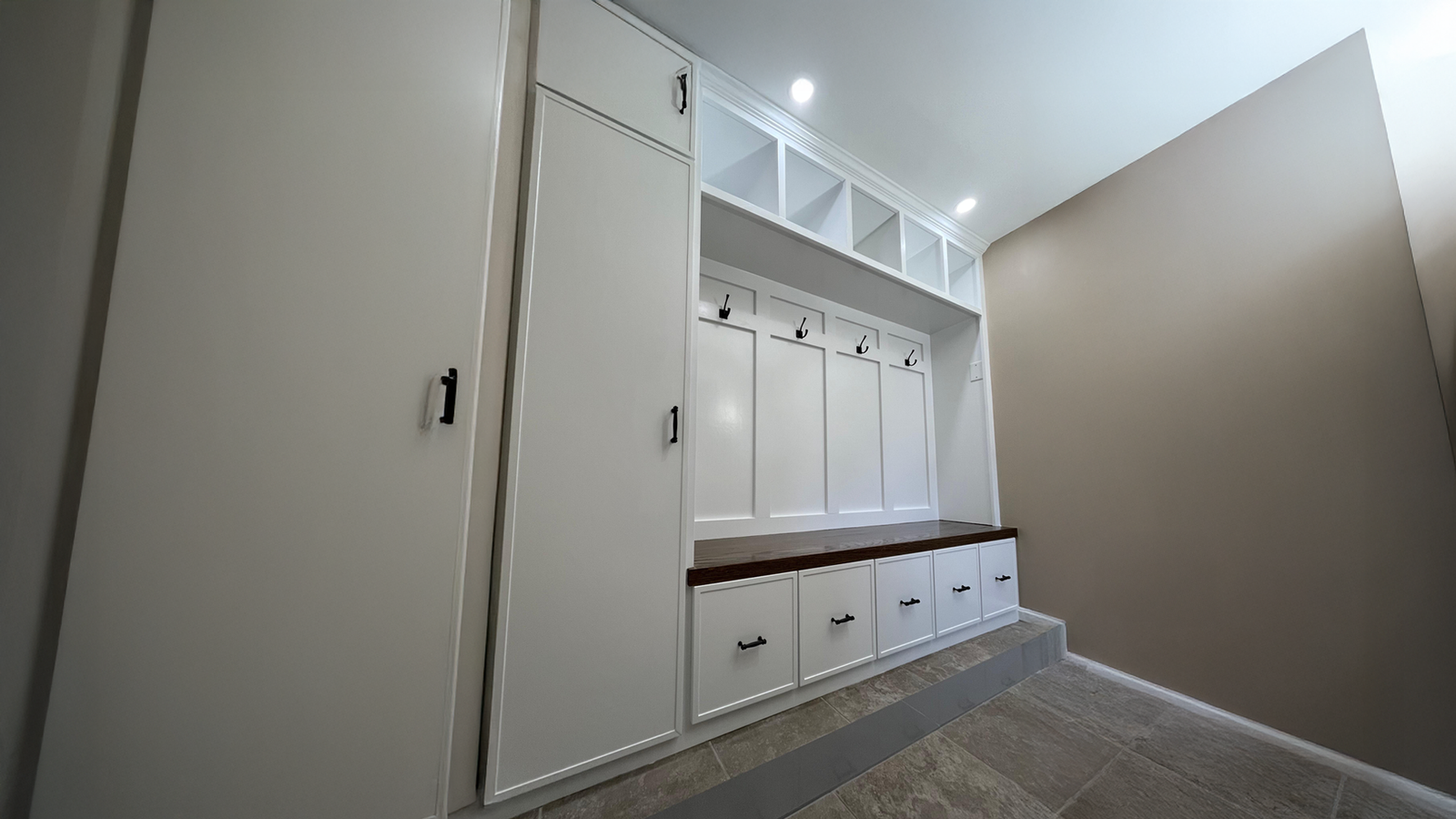 Interior details · White cabinetry